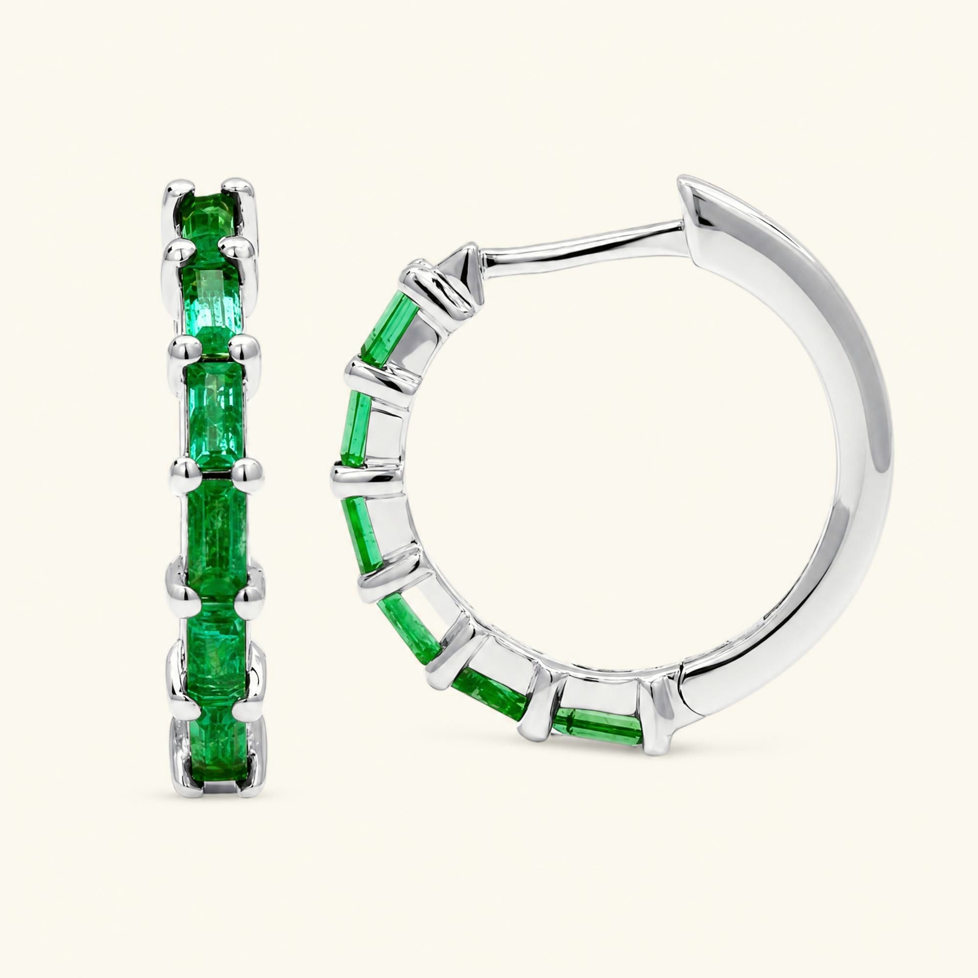 Yatra hoops Emerald - white gold
