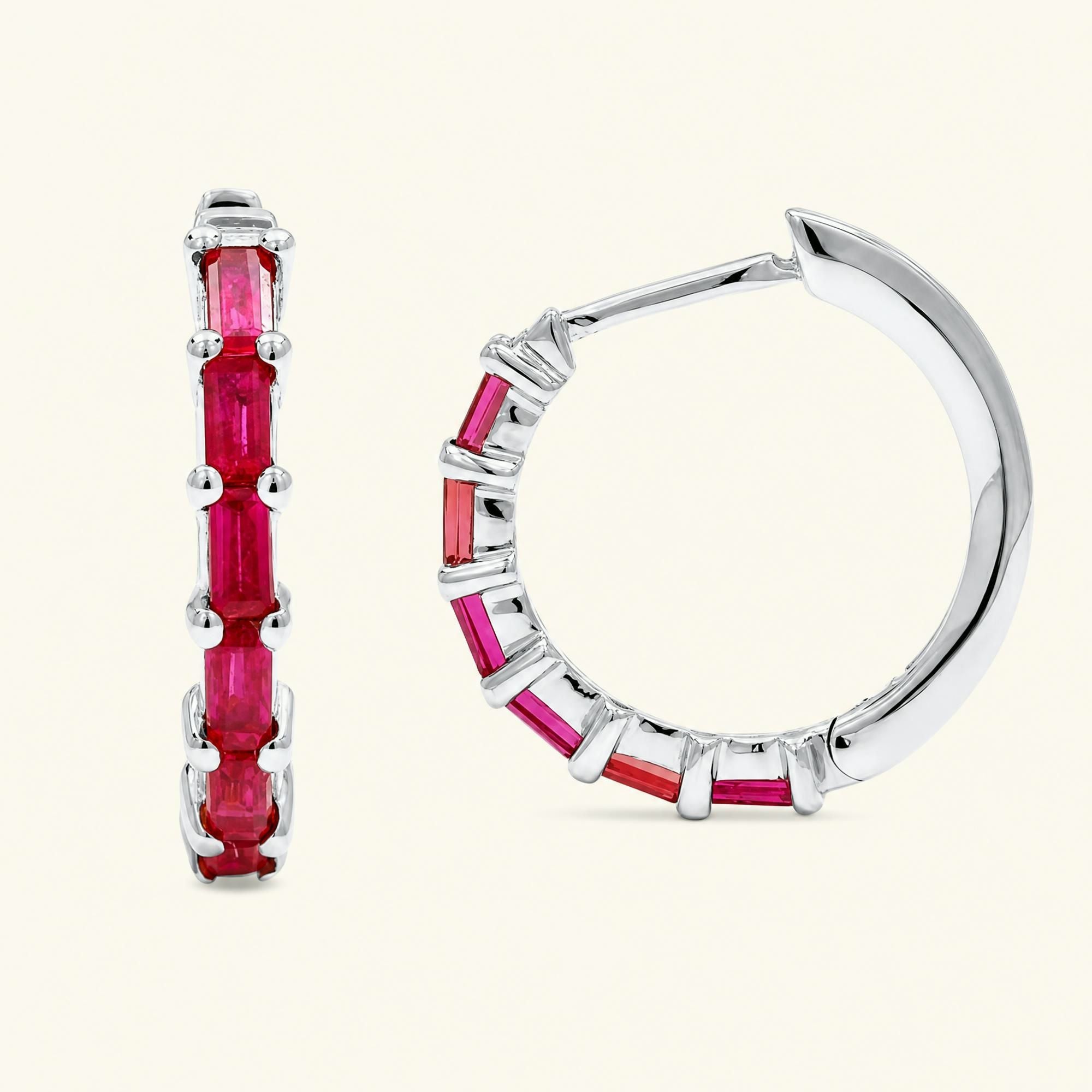 Yatra Ruby Hoops - white gold