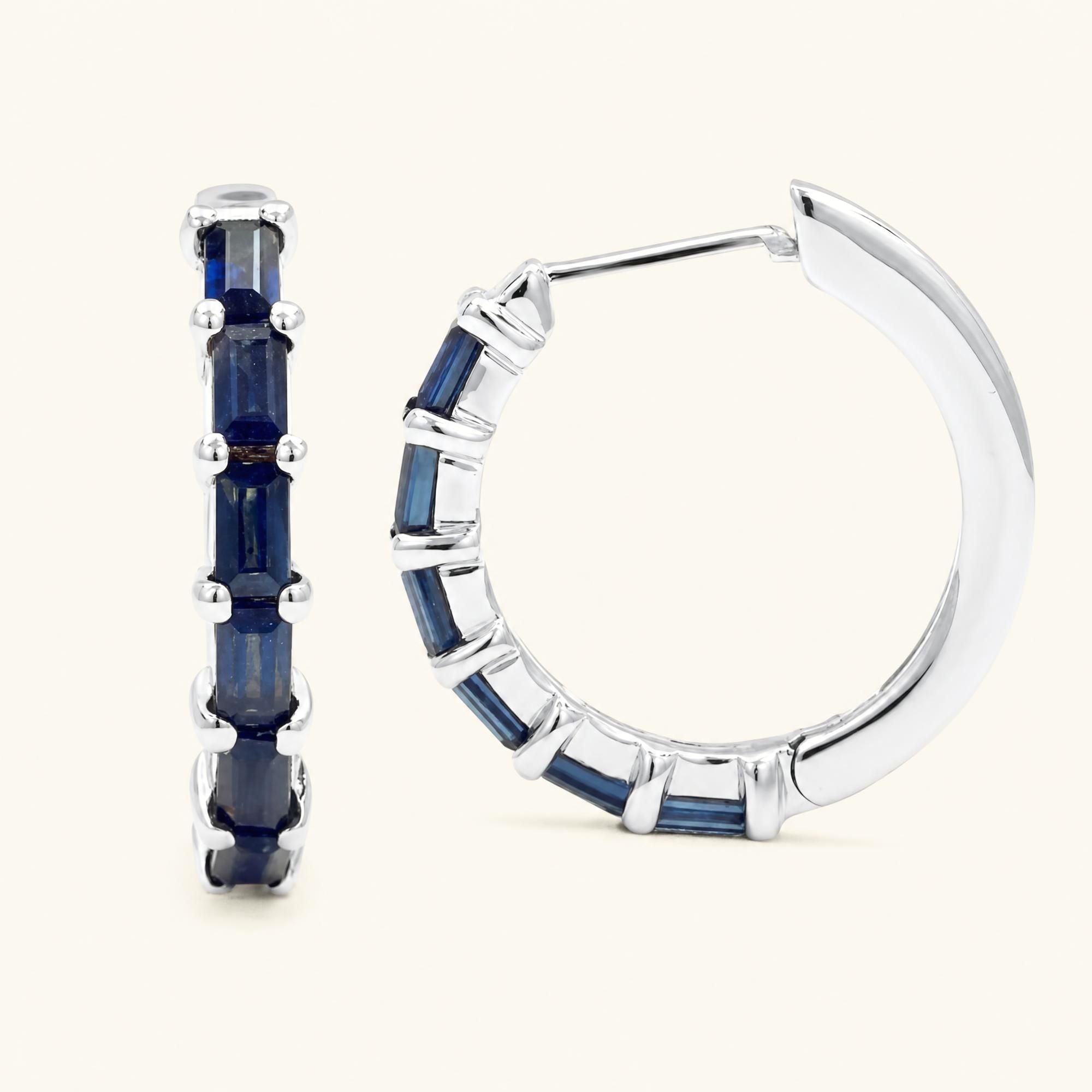 Yatra Sapphire Hoops - white gold