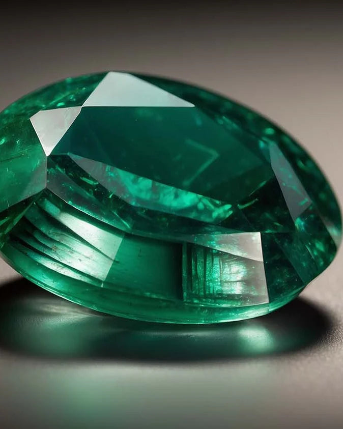 Visual comparison between an untreated emerald and an emerald treated with cedarwood oil
