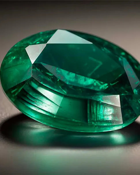 Emerald treated with oil