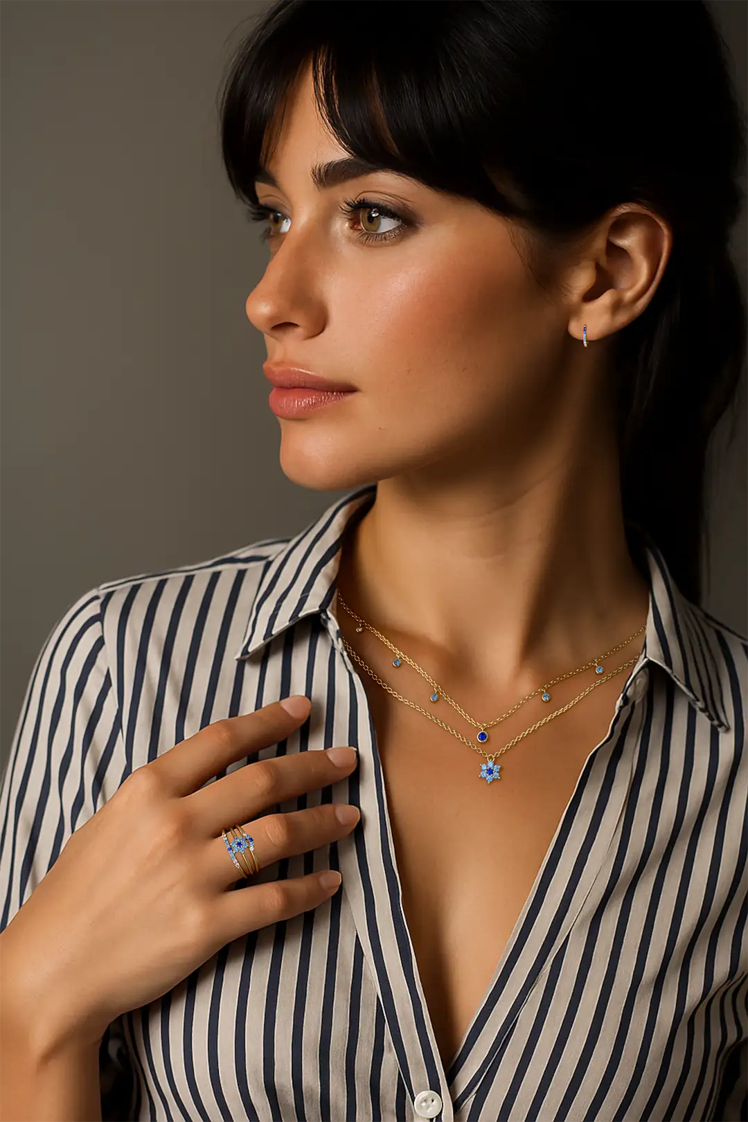 Holi  bijoux saphir bleu  horizon