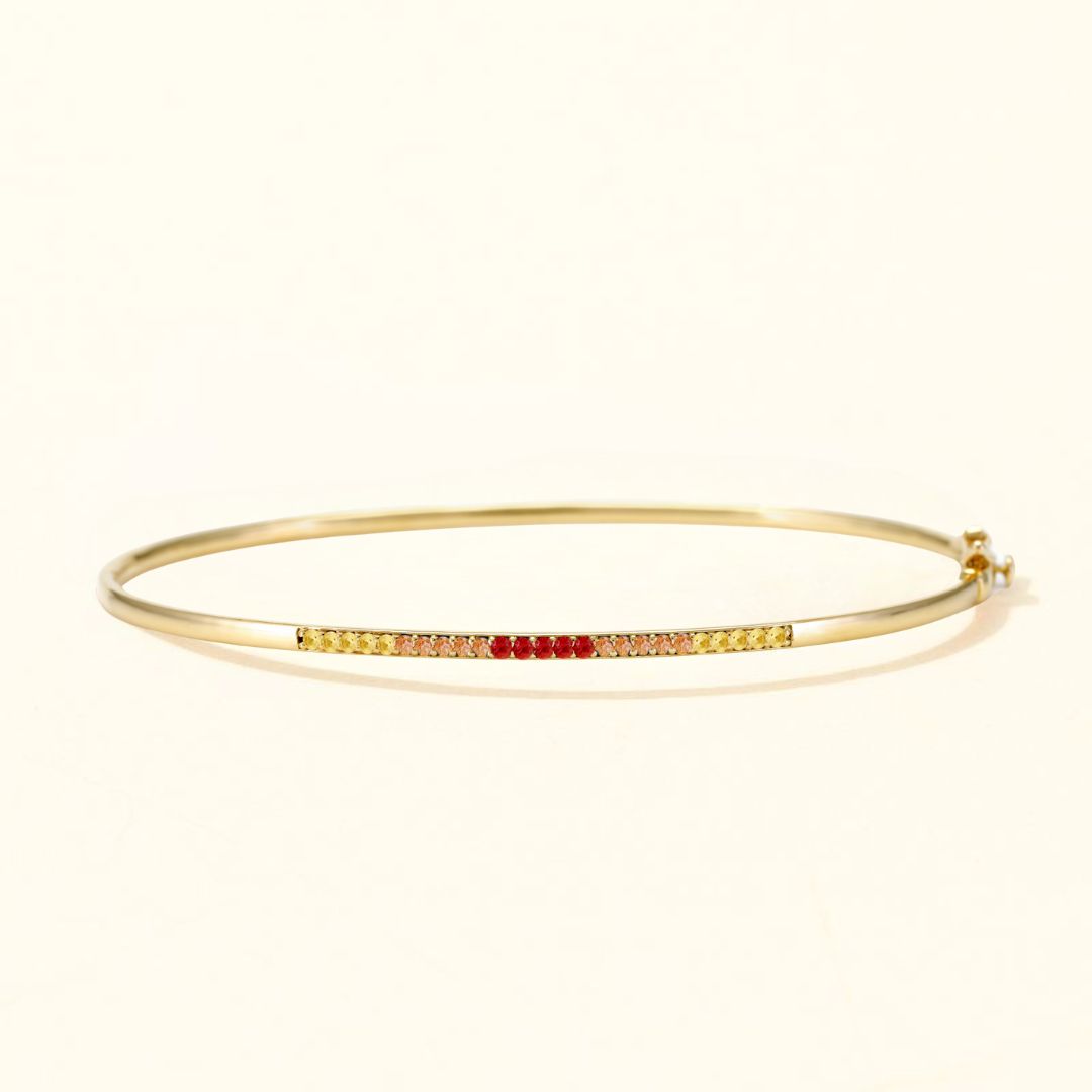 Jonc or 18 carats Tarang saphir sunset