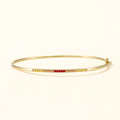 Jonc or 18 carats Tarang saphir sunset