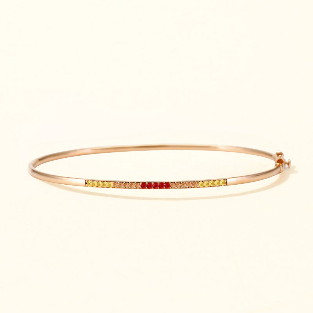 Jonc Tarang saphir sunset or rose 18 carats