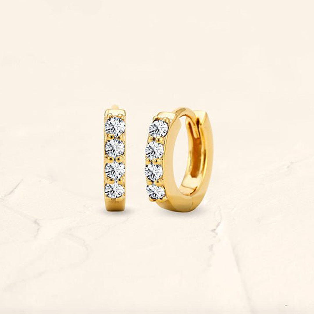 Petite créoles Sumitra en diamant or Jaune 18 carats