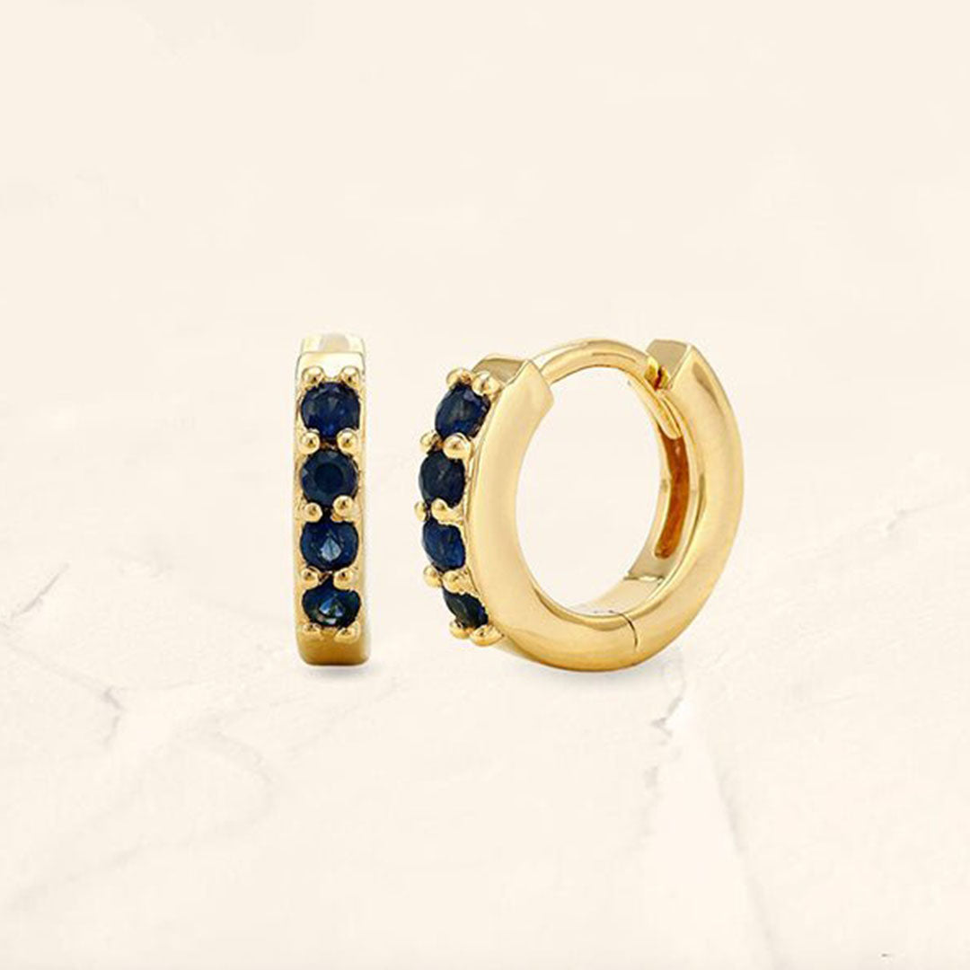 Créoles Sumitra saphir or vermeil