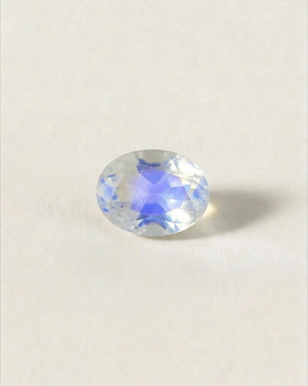 Natural moonstone displaying the blue-white adularescence phenomenon