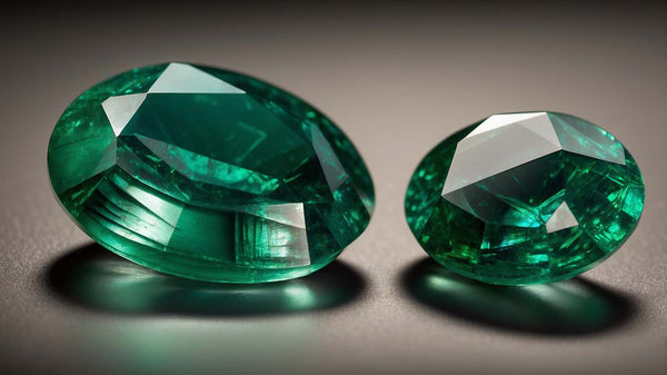 Emerald treated with oil