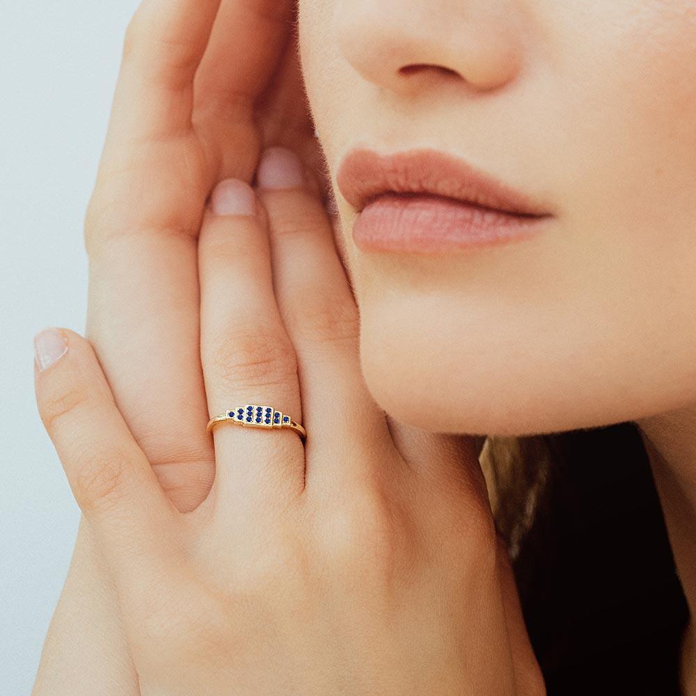 Bague géométrique Brami XL en saphir
