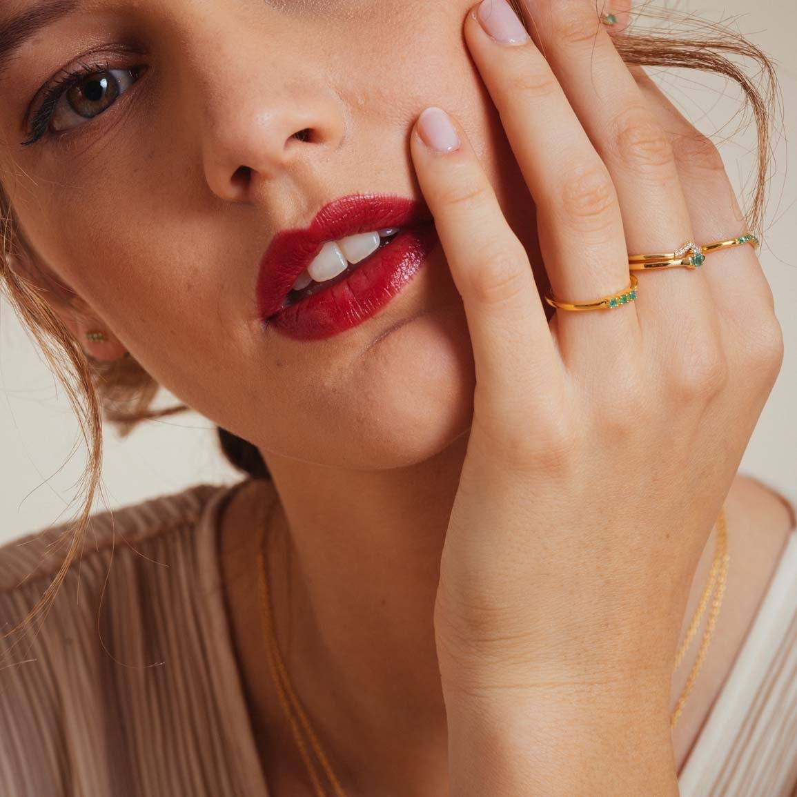 bague trois emeraudes naturelles